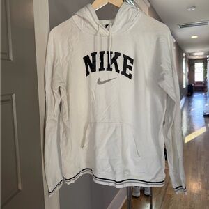 Nike Women’s White and Black Logo Hoodie